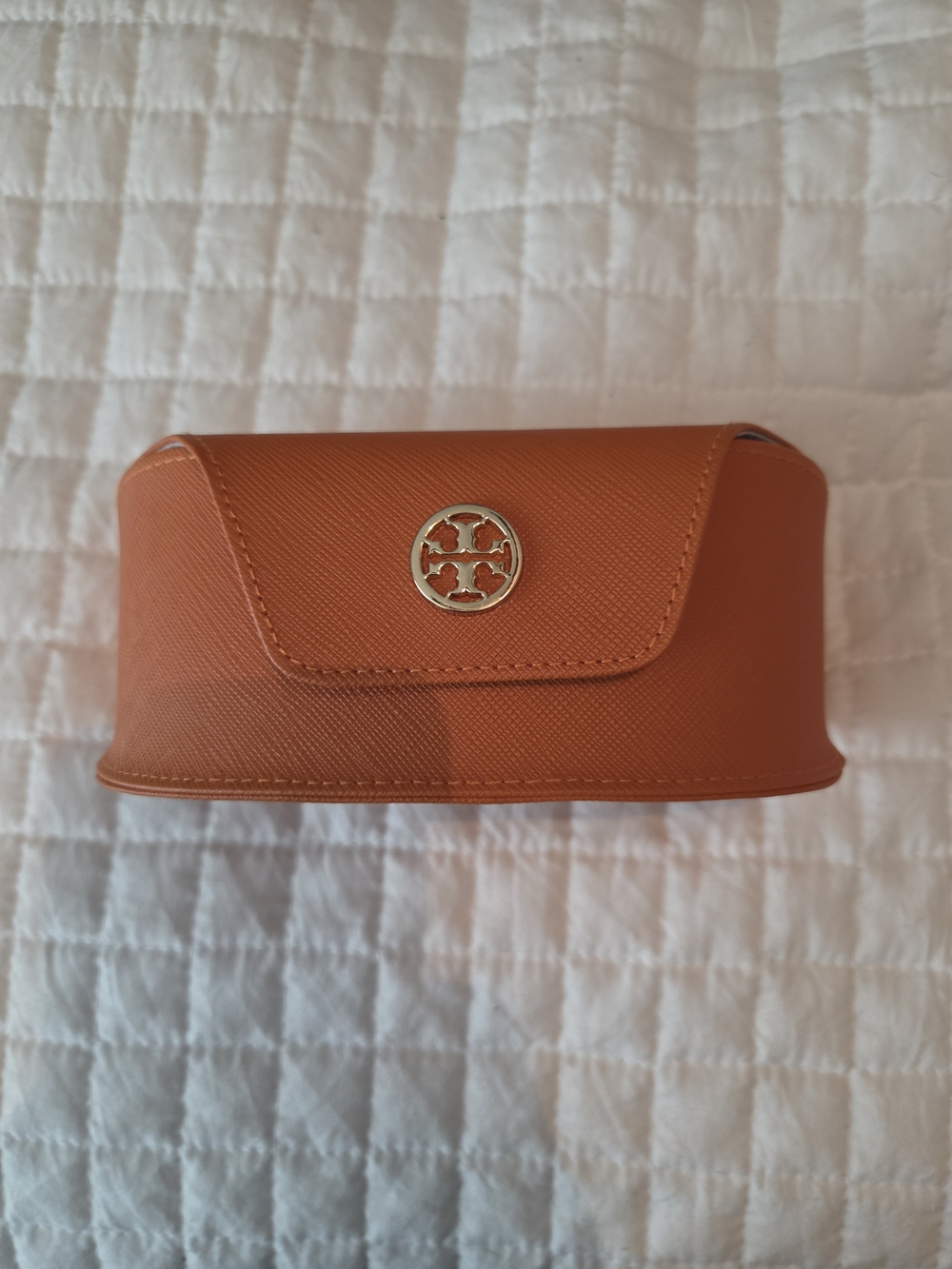 Tory Burch Cognac Structured Sunglasses Case